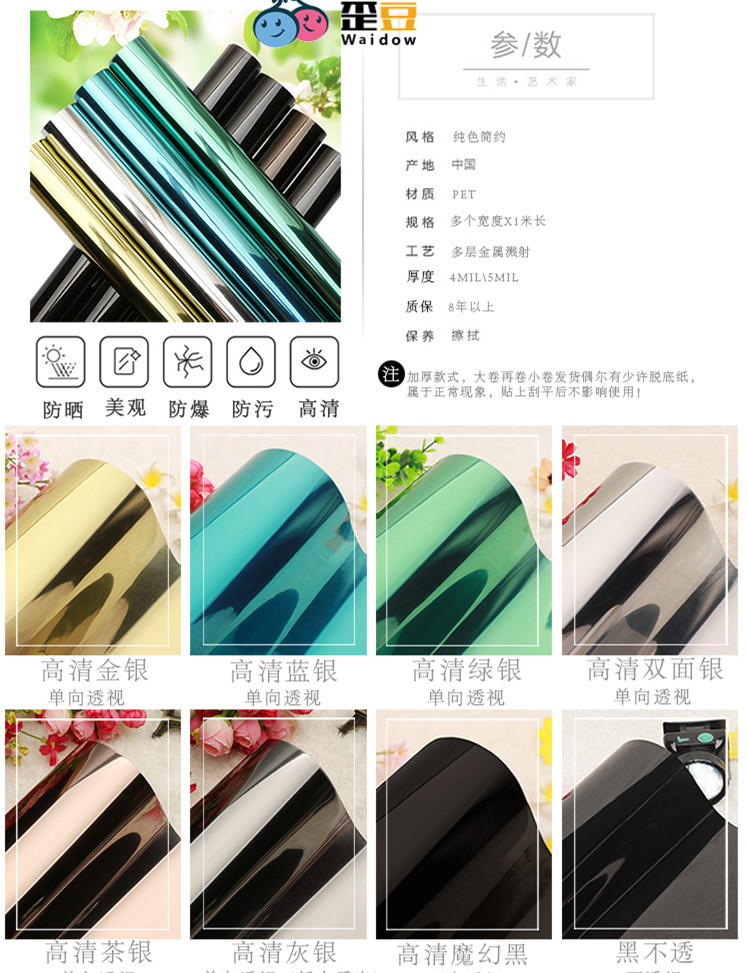 單向透視隔熱膜